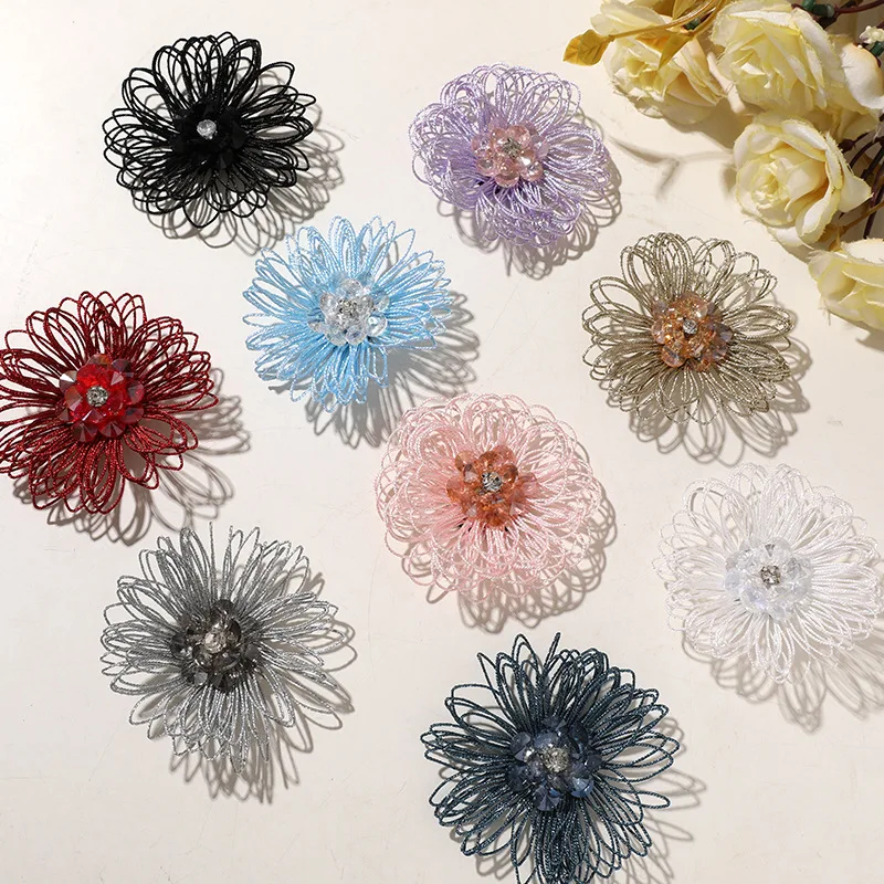 Shoe Charms Handmade Wired Hollow Daisy Flower Crystal Center DIY Minimalist Versatile for Clogs Sandals Summer Vacation Durable