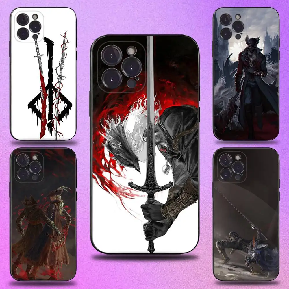 

Game B-Bloodborne Phone Case For iPhone 17,16,15,14,13,12,11 Plus,Pro Max,XS,X,XR,SE,Mini,8,7,Soft Silicone Black Cover