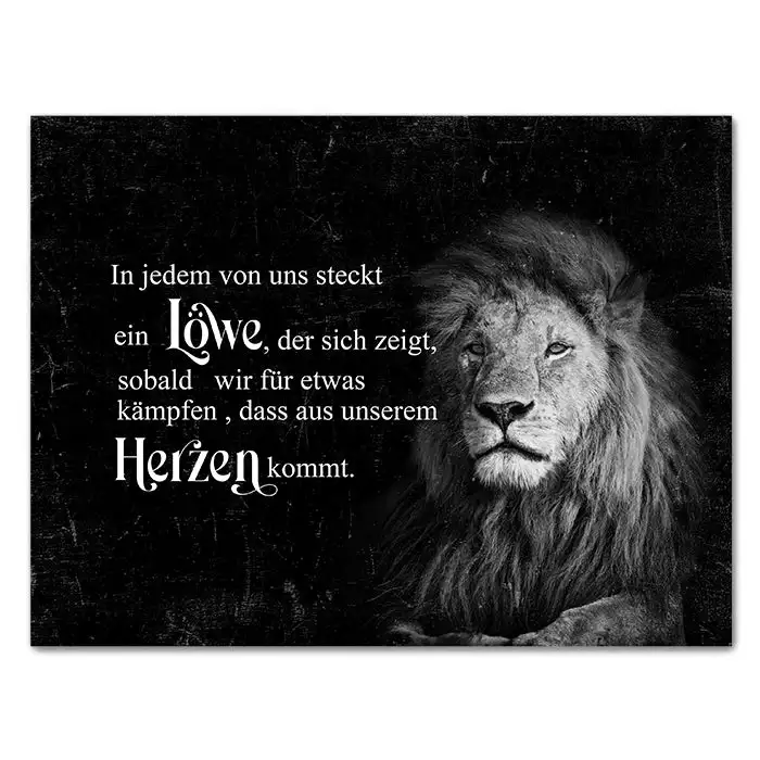 Black White Letter Lion Inspirational Poster Prints with Frame Quotation Wild Animal Wall Art Canvas Painting Abstract Picture