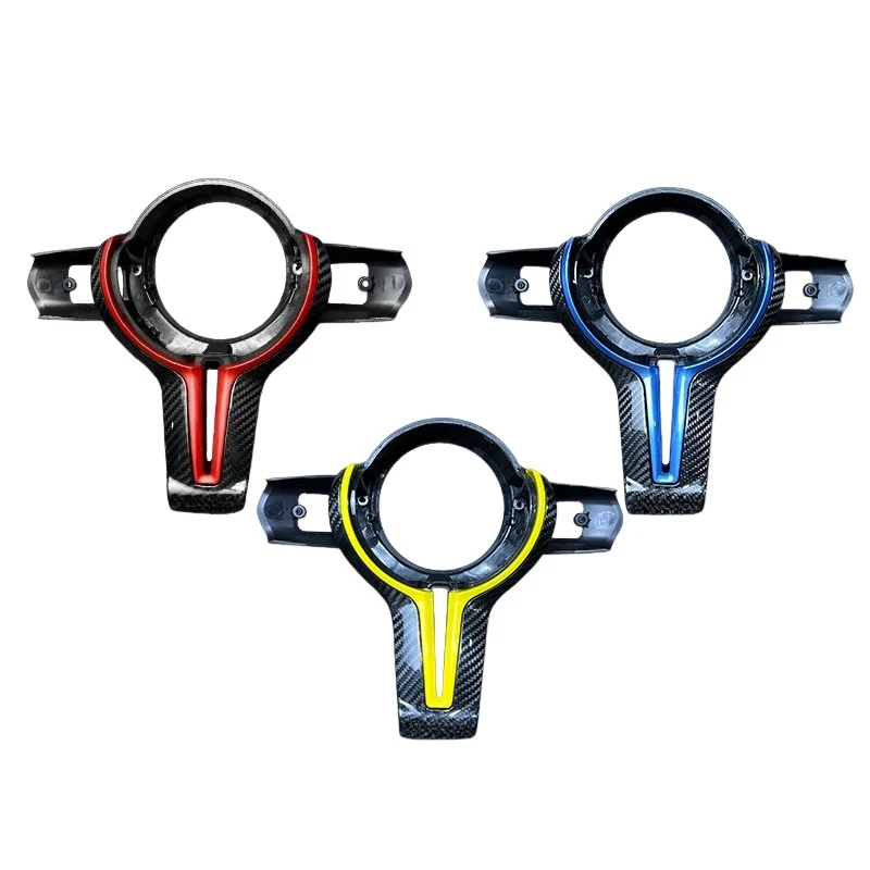 Carbon Fiber Steering Wheel Decorative Cover with Custom Stitch Color for F80 F12 F13 F15 F16 M3 M4 M5 M6 X5M X6M
