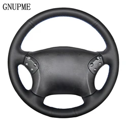 Hand-stitched Steering Wheel Cover Black Artificial Leather Car Steering Wheel Cover for Mercedes Benz W203 C-Class 2001-2007