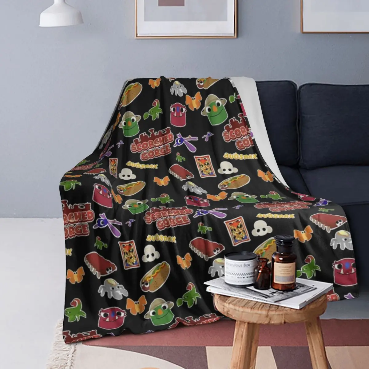 

Bugsnax Fan Art Scorched Gorge Blankets Soft Warm Flannel Throw Blanket Plush for Bed Living room Picnic Travel Home Couch