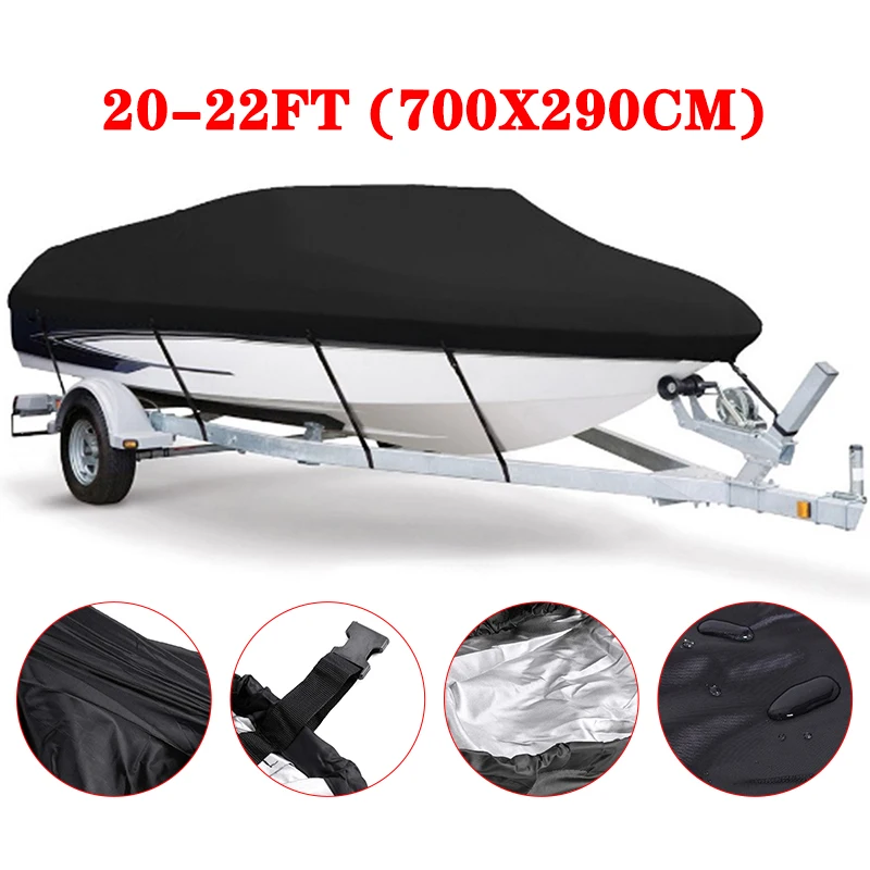 

210D 11-22ft Yacht Boat Cover Boat Cover Winter Snow Cover Waterproof Sunshade Heavy Duty Trailer Marine CoverBoat Cover