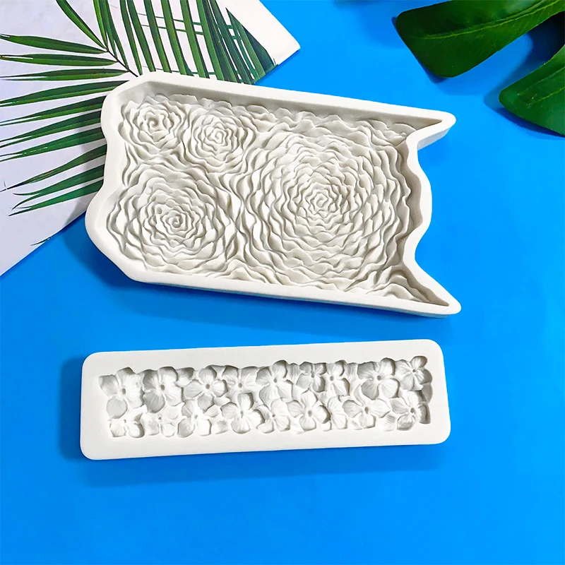 Cake border Lace decoration shims Lace rose strip silicone mold strip rimming fondant cake decoration mold
