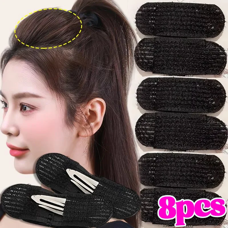 2/8pcs Puff Hair Head Cushion Hair Clips Invisible Volume HairBase Fluffy Sponge Clip Bun DIY Hair Styling Tool for Women Girls