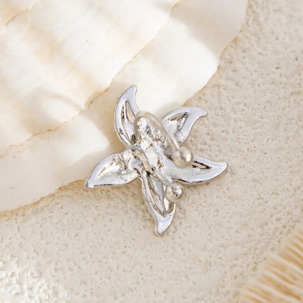 Flower C Shape Ear Cuff Golded Silver C-shaped Ear Clip Metal Irregular Shape Starfish Shell Ring Clip Cartilage Ear Cuffs