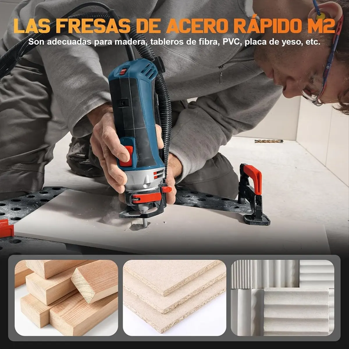 50PCS Drywall Cutting Bit,1/8 Inch Drywall Router Bits,Guide Point Brocas Para Drywall for Use with Spiral Saws for Door