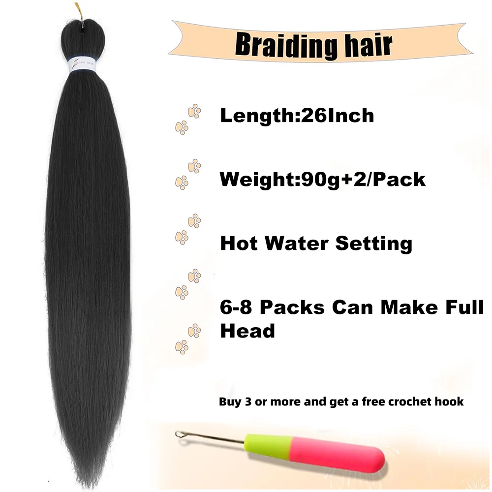 Braiding Hair Pre Stretched Hair Extensions for Braids Kanekalon Long Jumbo Braiding Hair Natural as Human Hair Micro Box Braids