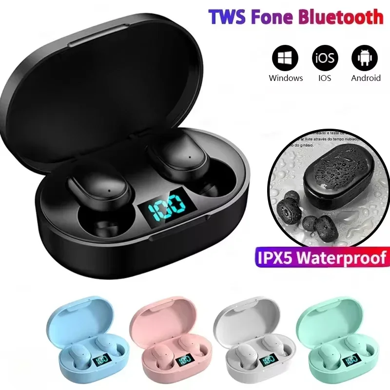 

【Hot sale】E6S Wireless Bluetooth Earphones Tws Noise Cancelling Music Gym Headset with Microphone for iPhone Xiaomi Vivo Oppo