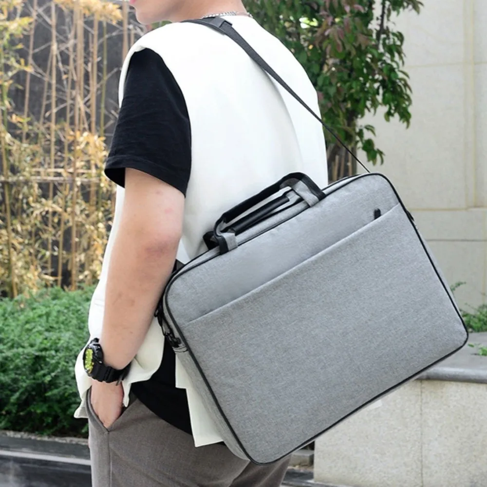 

15.6/17 Inch Business Laptop Bag with Handle Briefcase Portable Laptop Bags Shoulder Strap Solid Color Laptop Shoulder Bag