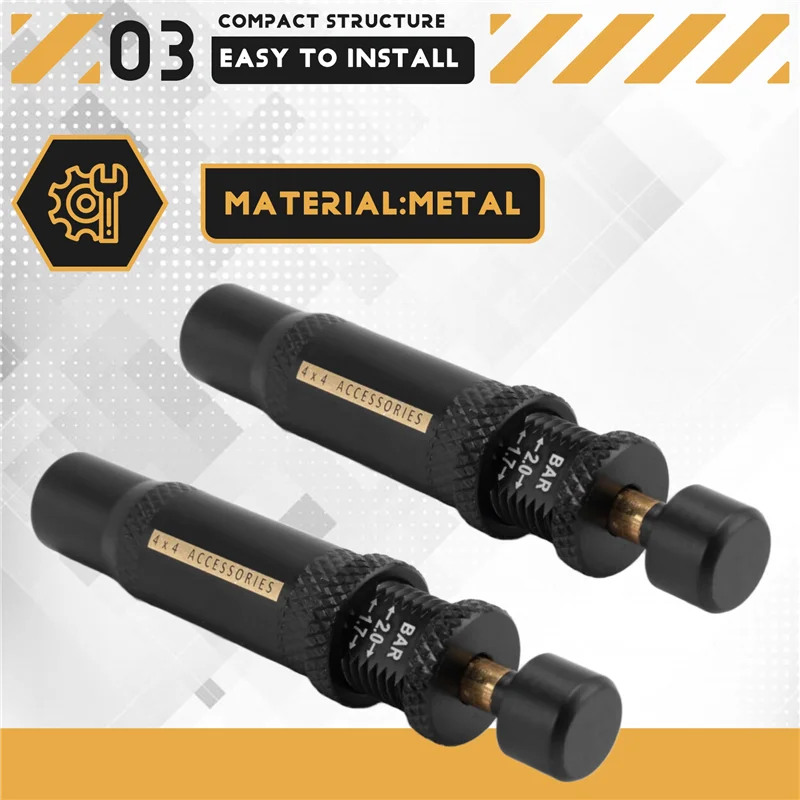 

Adjustable Auto-Stop Tire-Deflator Valve Kit (10-30 PSI) 4 PCS Screw-On Tyre Air Down Tool For Vehicles Motorcycle-AA70
