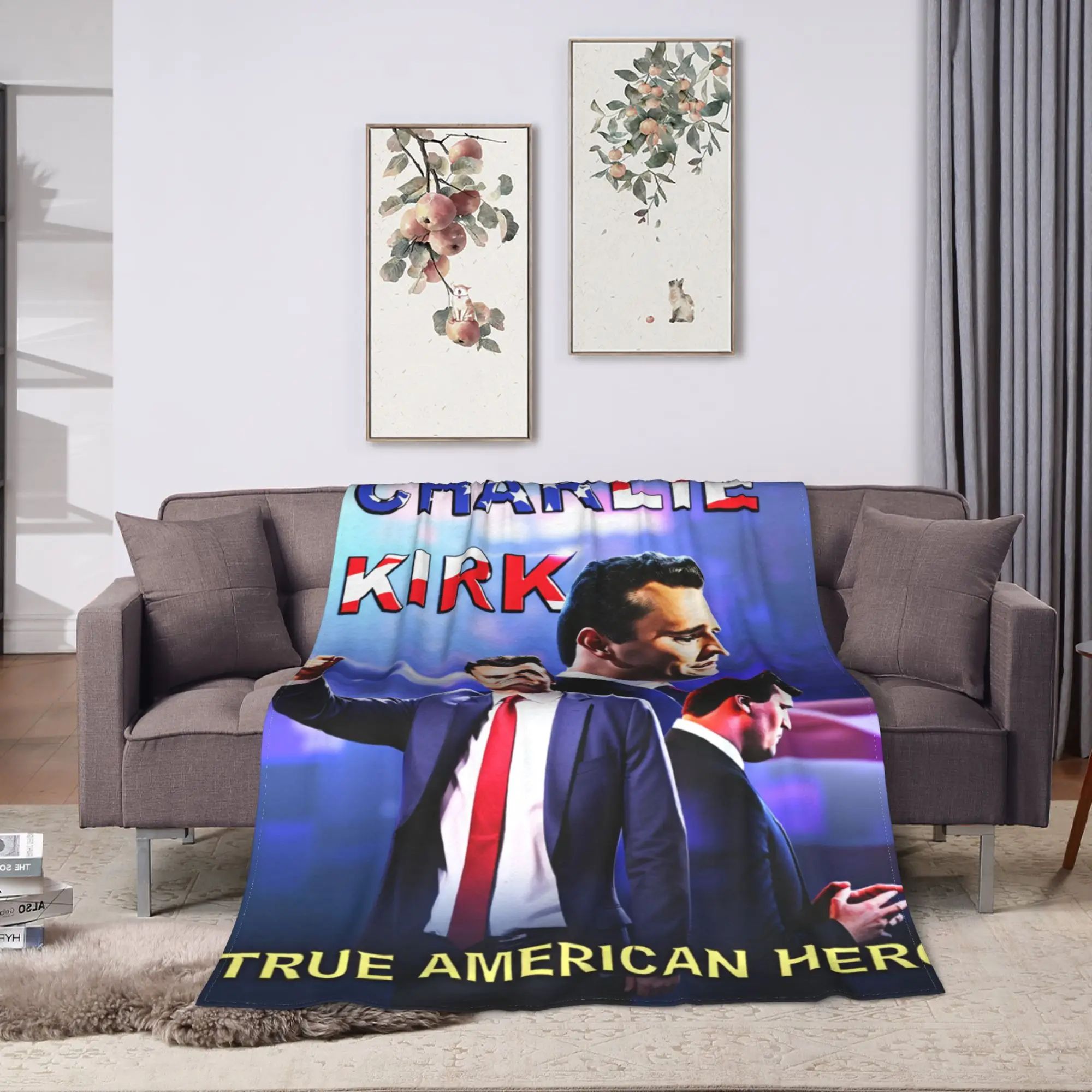 Charlie Kirk Angelic Advocate  Warm Blanket  Boy Girl Plush Throw Blanket Fluffy Couch Bed Flannel Bedspread Sofa Bed Cover