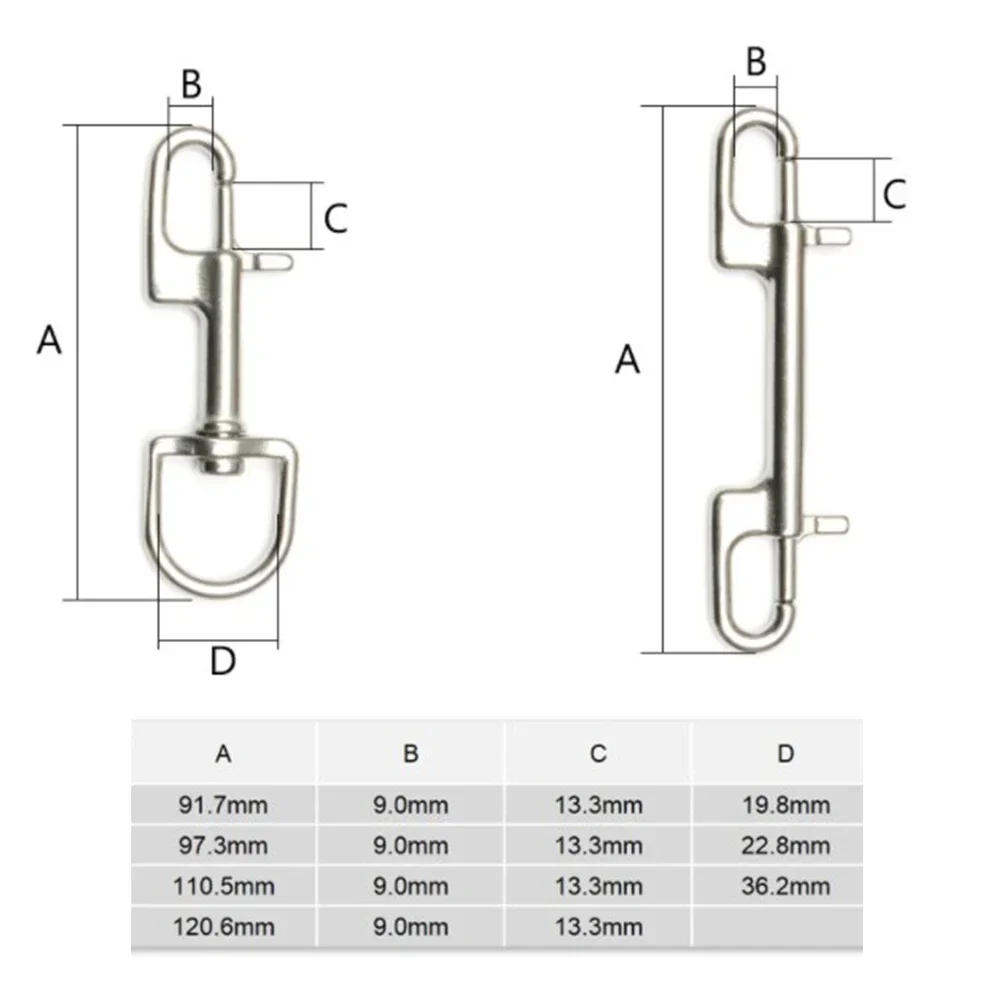 Scuba Diving Bolt Snap 316 Edelstahl Haken Clip Drehhaken BCD Zubehör Angeln Snap Hooked Snap Pin verwendet