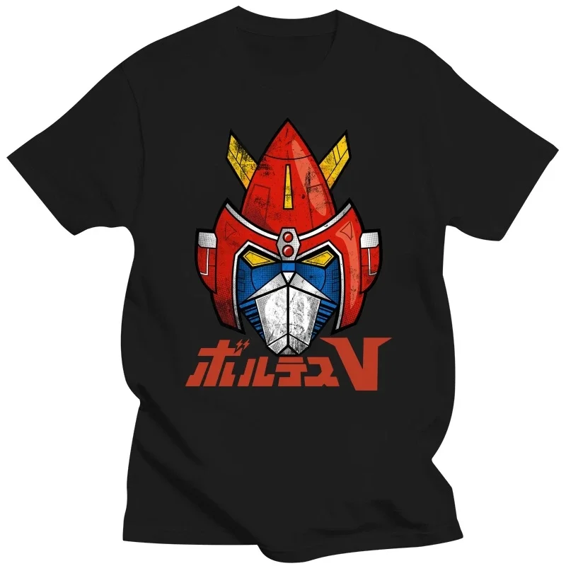 Chogokin Vintage Mecha estampado camiseta negra para hombre alta calidad 100% algodón alta calidad VOLTES V Team Robot Japón