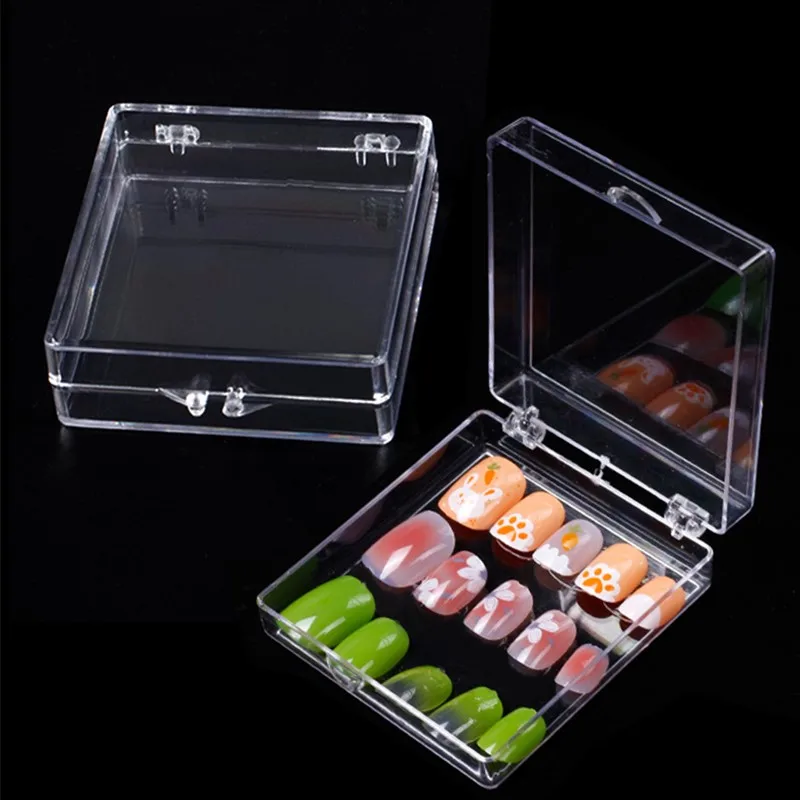 1/2PCS Square Flip Nail Art Storage Box Packag Box Tool Box High-end Nail Art Storage Nail Piece Special Wearing Armor Gift Box