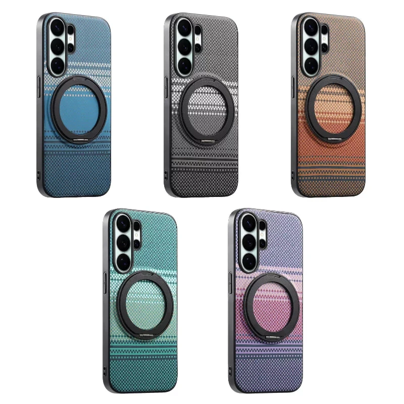 Harte magnetische Hülle mit Ständer für Samsung Galaxy S27 S26 S25 S24 S23 Plus Ultra FE Edge 360° drehbarer Kickstand Handy-Rückabdeckung