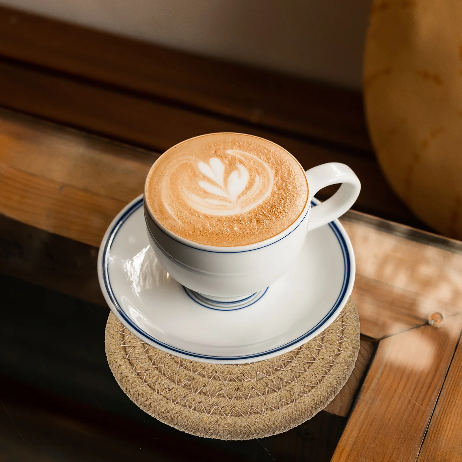 

4pcs Cotton Placemat Heat Resistant Table Cup Pot Cushion Round Coasters Insulated Dining Mat Wear Resistant Anti Skid Household