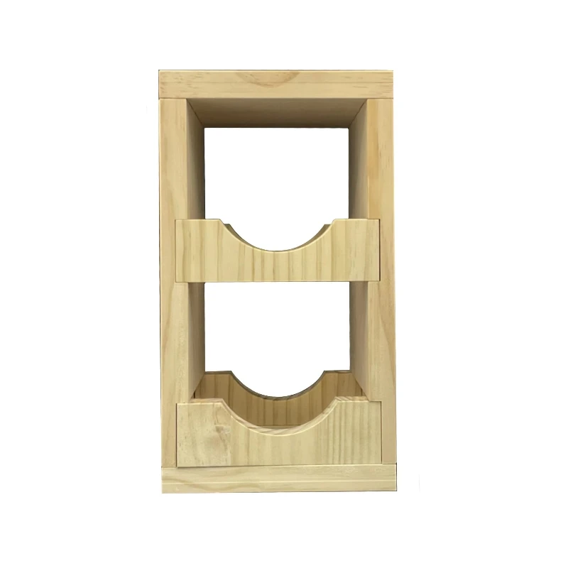 

Handcrafted Solid Pine Wine Rack - Double Layer Natural Wood Wine Bottle Organizer