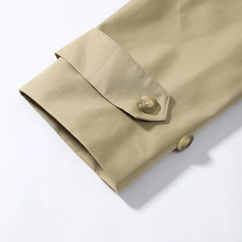 Modischer Stehkragen-Damen-Windbreaker Einfarbiger Doppelreihiger Schnür-Mantel mit Langen Ärmeln Damen-Oberbekleidung 2026 Herbst Neue Kollektion – Detail 6