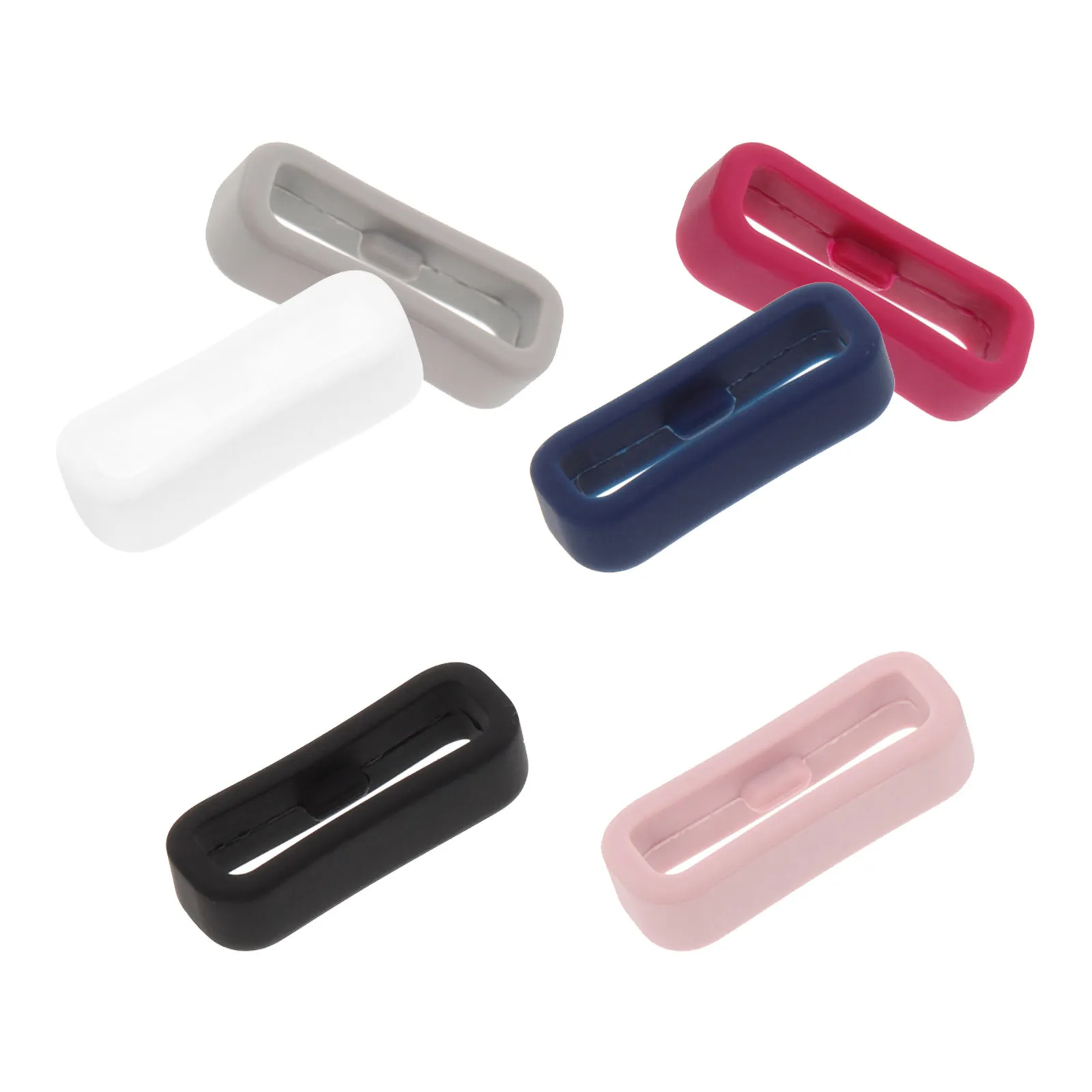 6 Pcs Watch Band Keepers Plastic Holder Silicone Loop Strap Rings Watchband Retainer