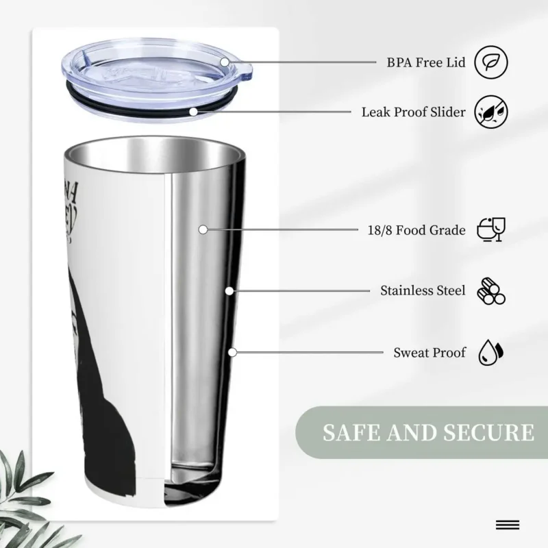 Lana Del Rey Insulated Tumbler with Lid Vintage Singer Vacuum Thermal Mug Outdoor Portable Thermos Bottle Cups, 20oz