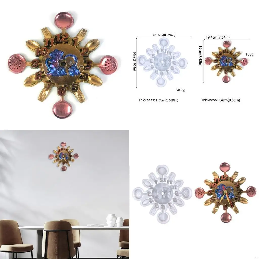 Handmade Clock Molds Large Roman Numeral Silicone Molds Epoxy Ornaments Mold for Resin Pendant DIY Jewelry Making