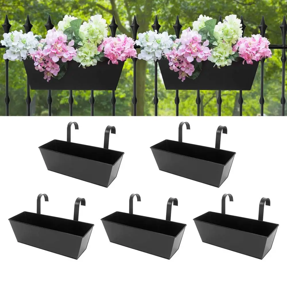 

Подвесные кашпо для балкона и ограждений, 16 дюймов, 5 шт., черные