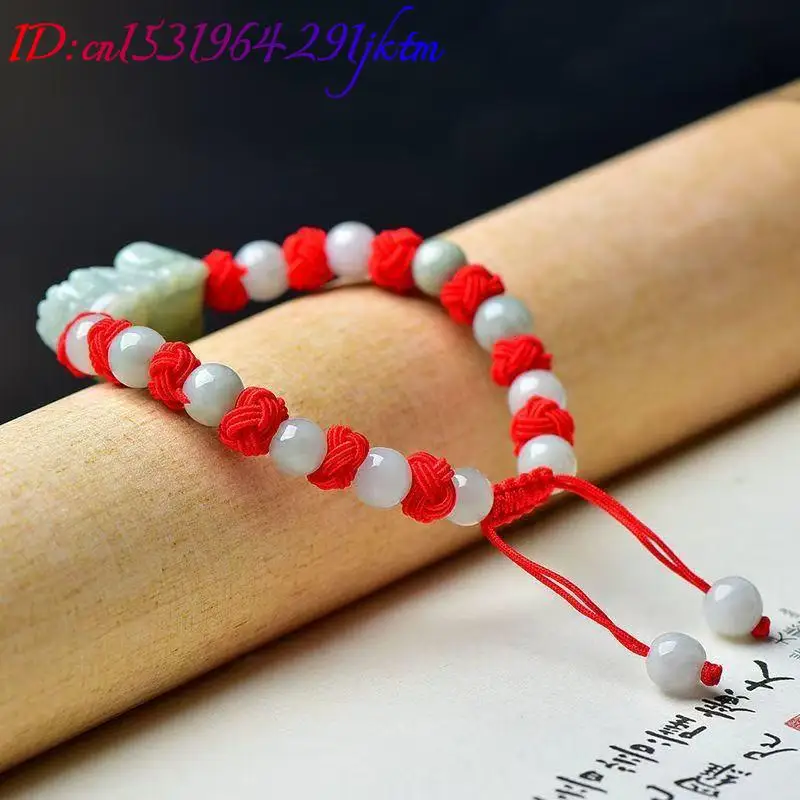 Natural Burmese Jadeite Pixiu Bracelet Fashion Accessories Real Jade Charm Beads Bangle Jewelry Amulet Luxury Gifts for Women view 4