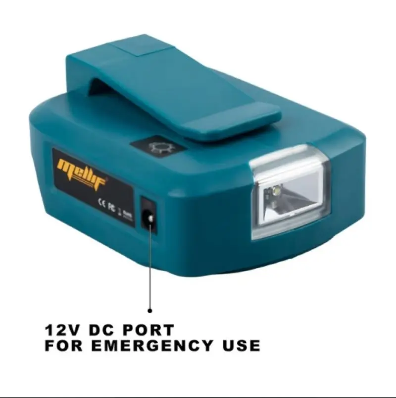 ADP05 Power Source For Makita 18V LXT Li-Ion Battery BL1830 BL1840 Converter Adapter with LED Light Dual USB Ports & DC Port