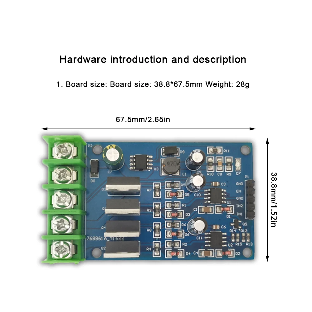 170W High Power H-Bridge Motor Driver Module For NMOS Brake Duty Cycle For Motor 4 External NMOS Tubes Two PWM Inputs DC 5-40V