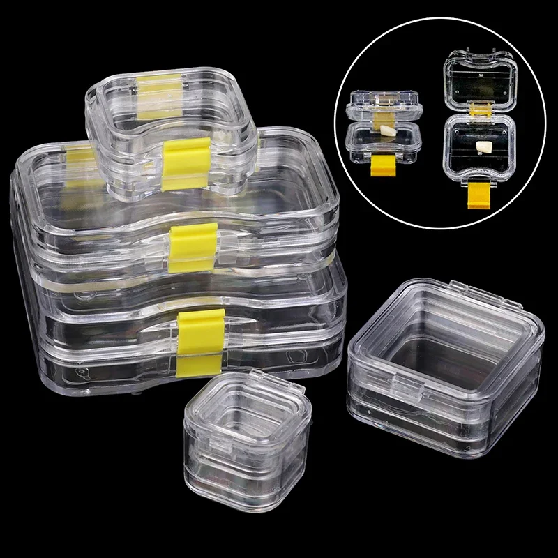 

1 Pcs Plastic Dental Lab Box With Film Dentist False Tooth Case Box With Membrane Storage Boxes Denture Teeth Container Case