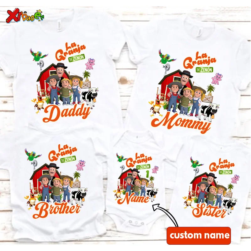 

Farm Family Shirts Anilmal Birthday Shirt Matching Tshirts Party Matching Clothes Outfit Kids Clothes Baby Jumpsuit Custom Name