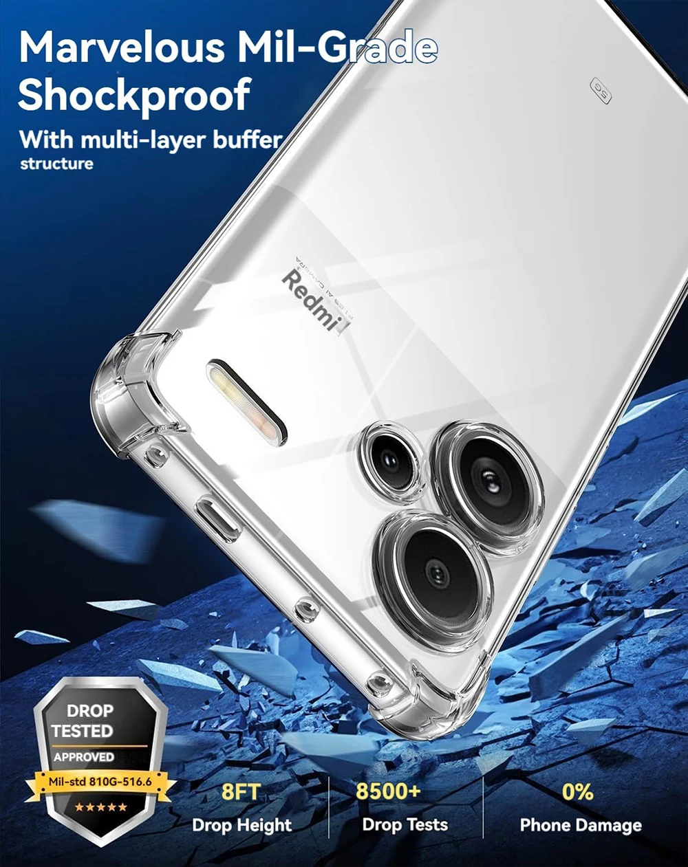 Luxury Shockproof Silicone Soft Case For Xiaomi Redmi Note 13 12 11 11S 11T Pro Plus Pro+ 12C 13C 4G 5G Clear Thin Cover Shell image 3