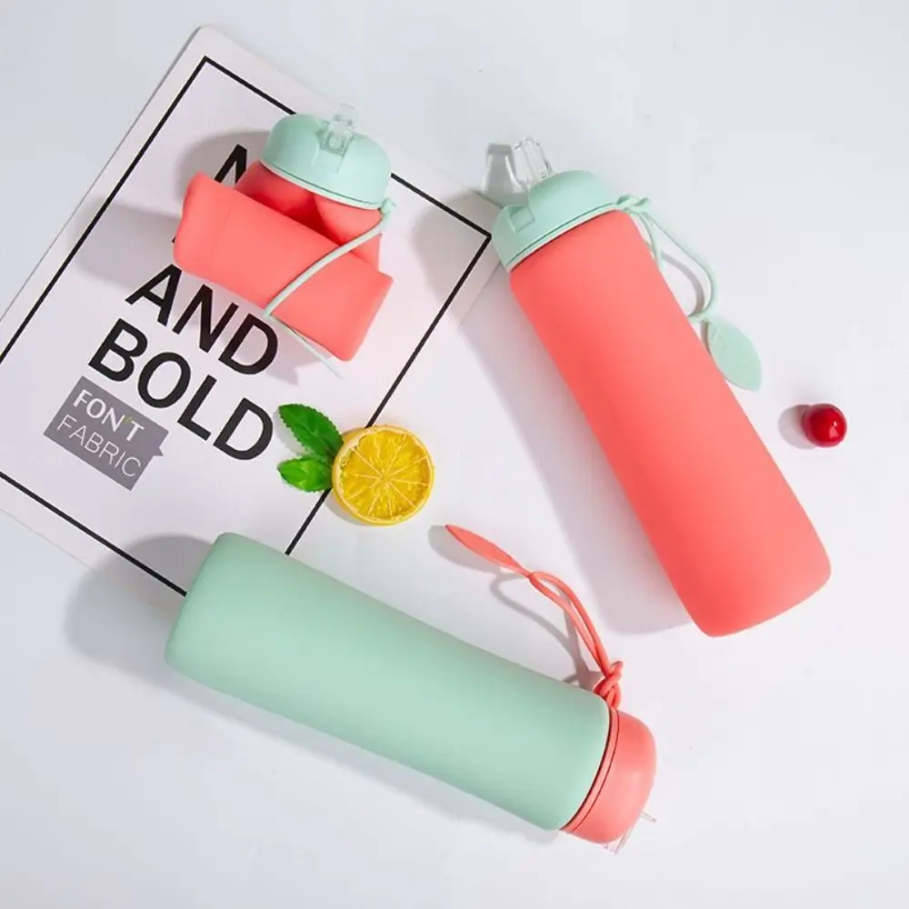 

Leak Proof Foldable Silicone Water Bottle Reuseable Portable Folding Water Cup Twist Cap Collapsible Water Cups Travel