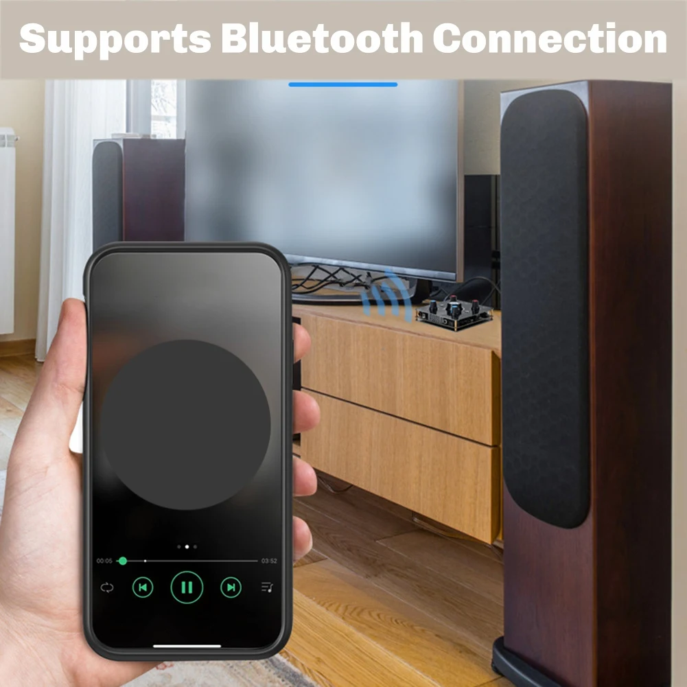 Dual Microphone Karaoke Machine Bluetooth 5.0 Sound Power Amplifier Integrated Amp & U-Disk Player Home Audio Subw