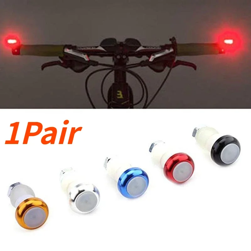 1Pair Bike Handlebar Light Bicycle Cycling Turn Signal LED Handlebar Bar End Plugs Indicator Lights Bicycle Accessories