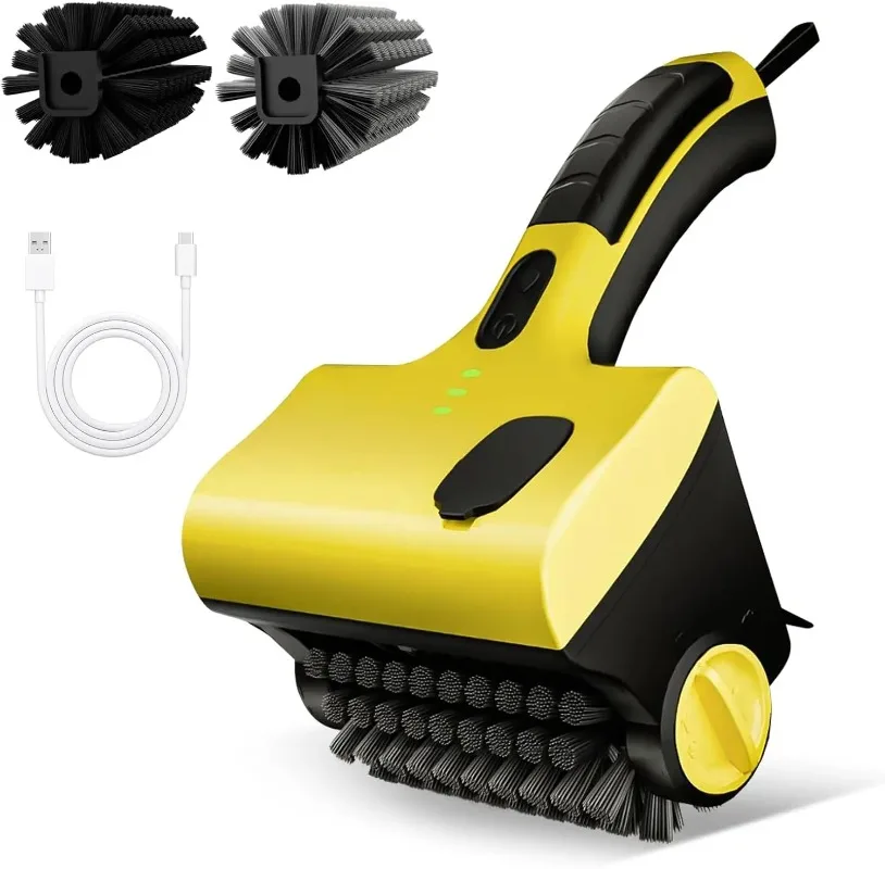 

360° Rotating Electric Grill Clean Brush with Replacement Bristles Cordless Automatic Steam Grill Cleaner