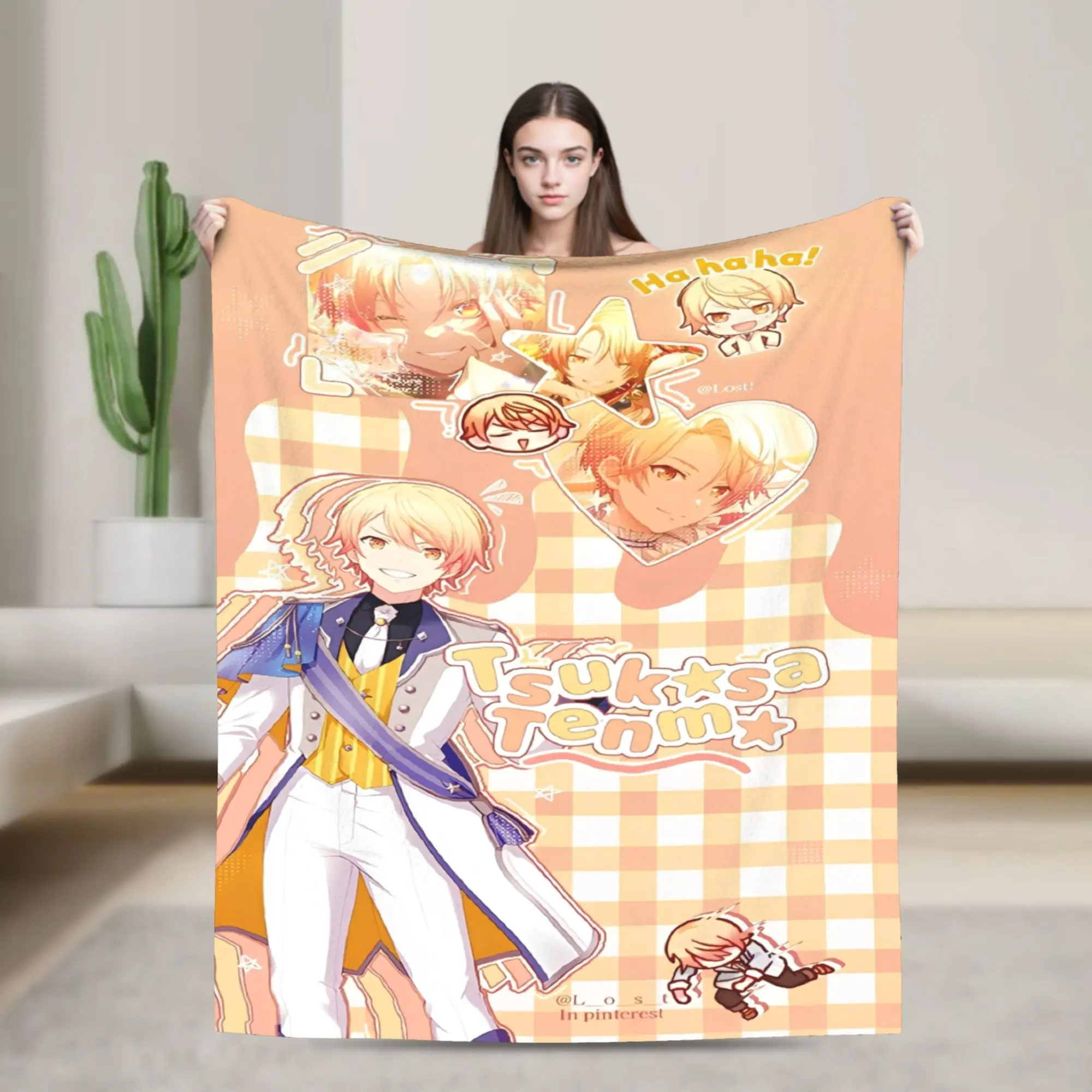 sekai tsukasa tenma Blanket Fleece  Cozy Super Soft Throw Blankets for Sofa Quilt