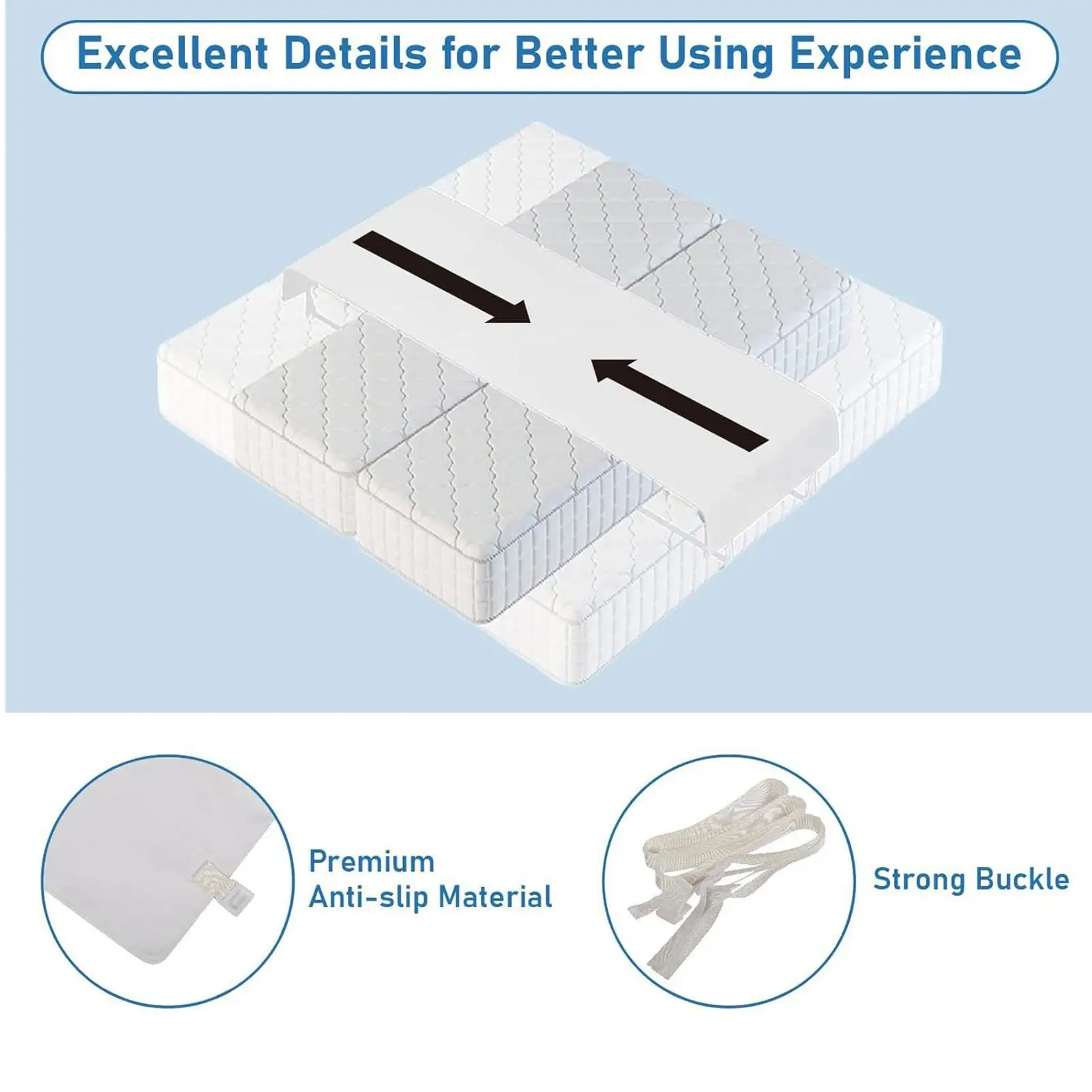 

Bed Bridge Split Filler with Sheet Straps Large Double Mattress Bridge Converter for Families Couples Guest Home Dormitories