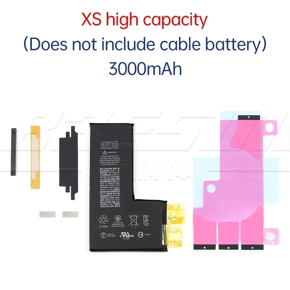 Rechargeable Battery Cell No Without Flex For iPhone 11 12 13 14 15 Pro Max Mini For X XS XR XSM Increase capacity Battery Cells