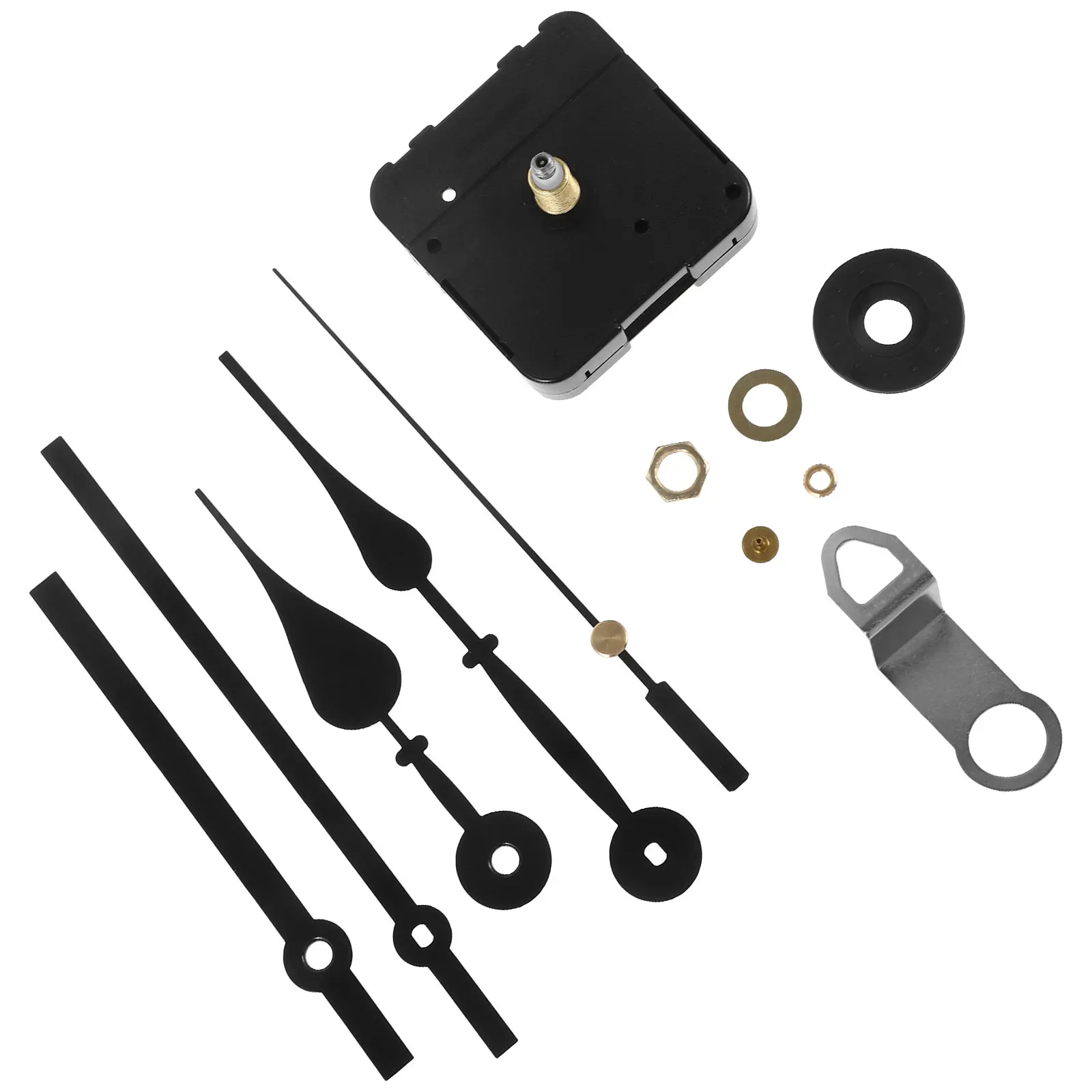 

1 set Quartz Pendulum Clock Parts Movement Kit 2 Pairs Black Hands Large Torque I Axis DIY Wall Clock Repair Accessories