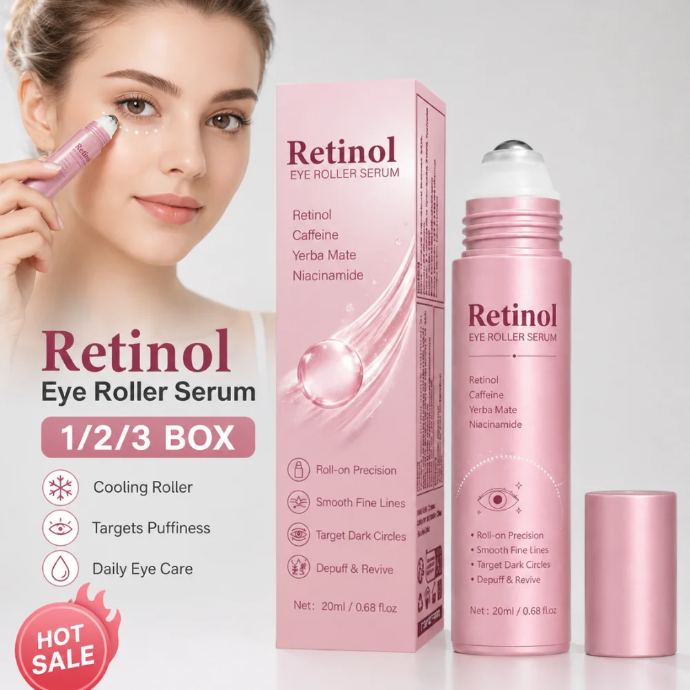 Retinol Eye Roll-on Serum Anti Aging Roll-on Eye Serum for Fine Lines Wrinkles 1/2/3 pcs Brighten Dark Circles, Smooth Fine