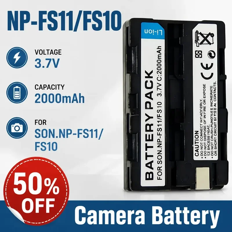 NP-FS11/NP-FS10 Camera Battery 3.7V 2000mAh for Sony DCR-TRV1VE for SONY DCR-PC Series DCR-PC1 DCR-PC1E DCR-PC2 DCR-PC2E