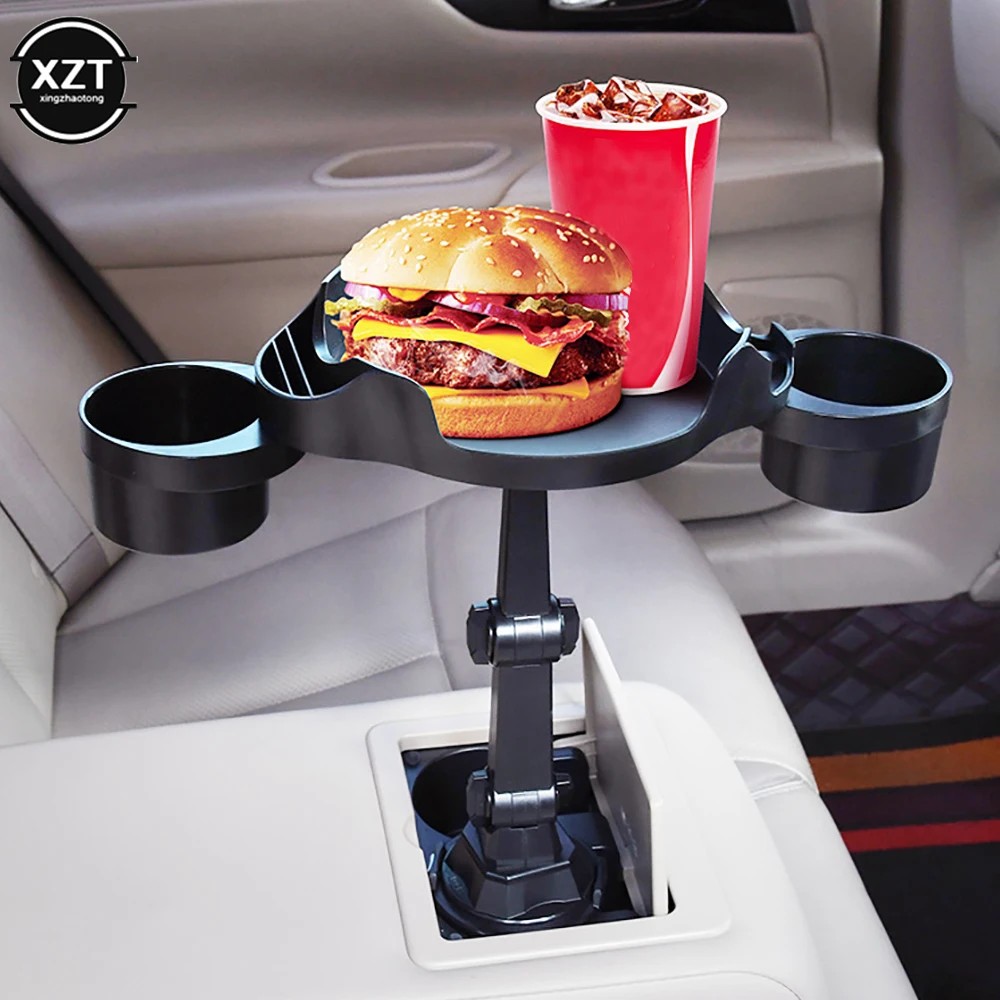 Car Cup Holder Tray 360 Degree Rotation Convenient Storage Tray Rack For Car Dining Plates And Tourism Expander Accessories