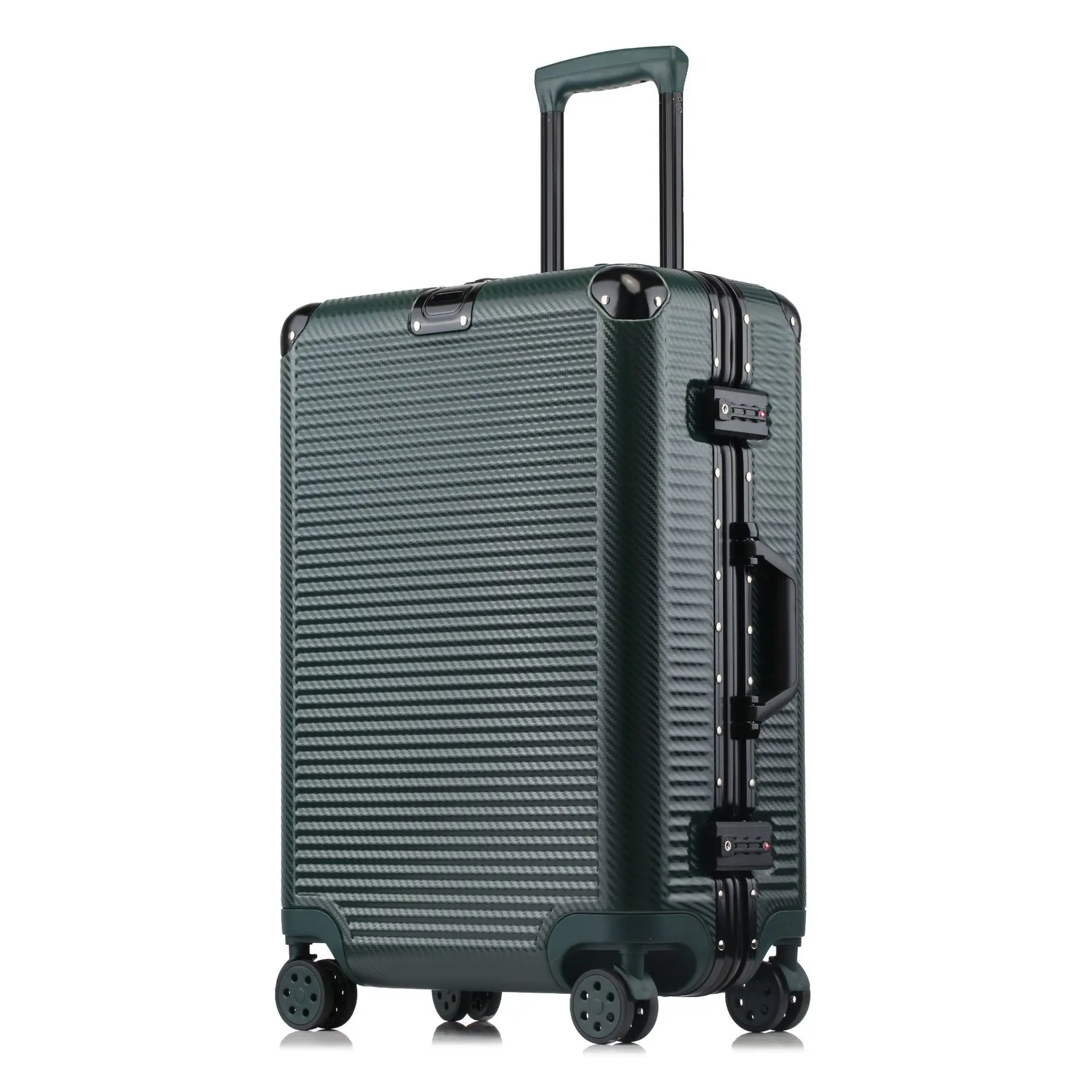 

New, thickened, woven pattern, scratch-resistant PC aluminum frame, trolley case 20 inches, boarding