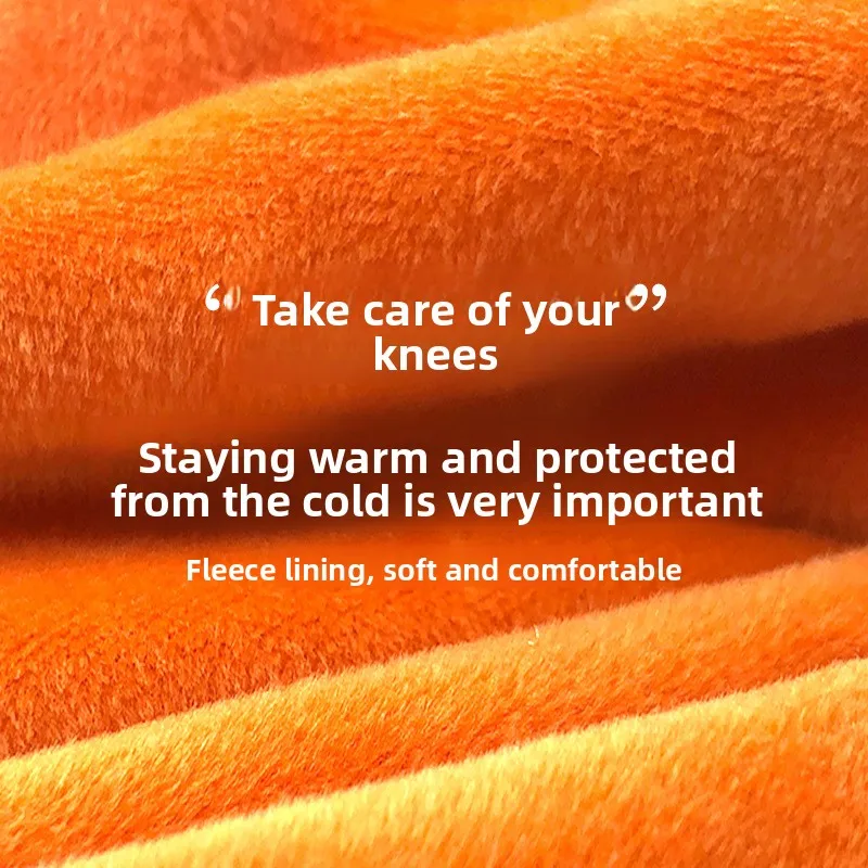 Ginocchiere calde di grandi dimensioni, ginocchiere antiscivolo spesse sportive calde e in velluto, ginocchiere resistenti al freddo per anziani