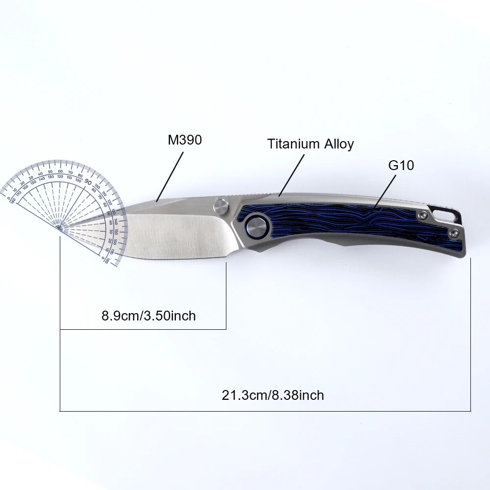 Folding knife M390 blade titanium handle outdoor camping hunting fishing survival pocket fruit EDC tool gift