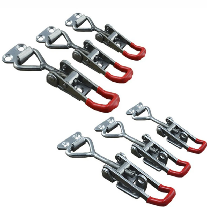 2/4/6 pcs Adjustable Toolbox Case Metal Toggle Latch Catch Clasp Quick Release Clamp Anti-Slip Push Pull Toggle Clamp Tools