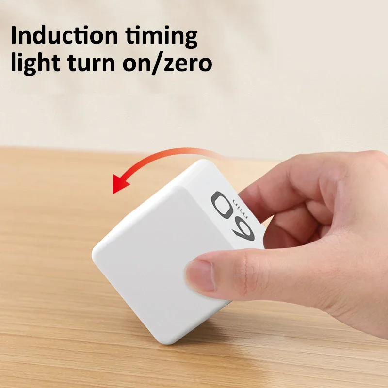 Productivity Cube Timer Gravity Sensor Flipping LED Display Dual Modes Countdown Cooking Study Mini Digital Timer 4 Preset Time image 2