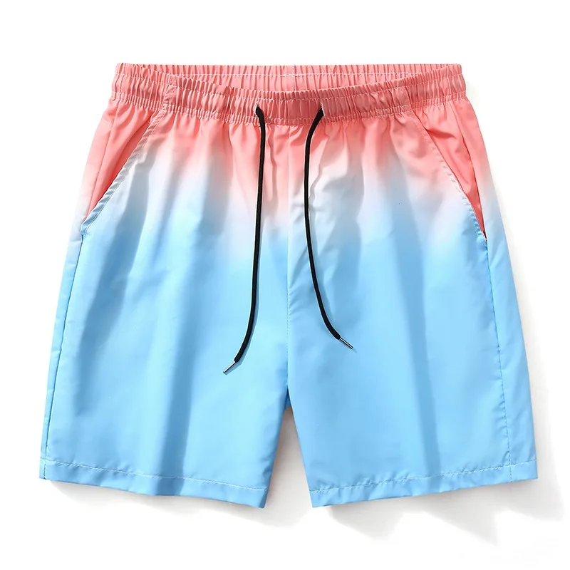 

Summer Ice Silk Board Shorts Men Quick Drying Lightweight Casual Leisure Beach Vacation Shorts Male Loose Motion Short Pants Man